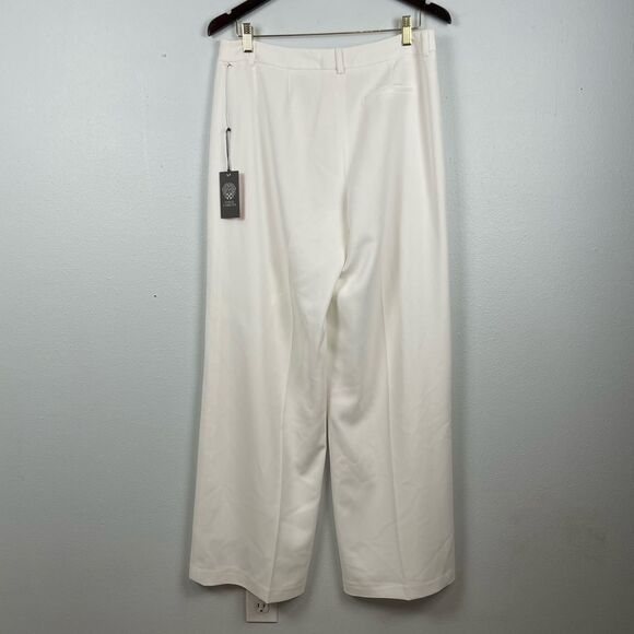 NWT Vince Camuto Wide Leg White Dress Slacks Size 8 - Picture 4 of 6